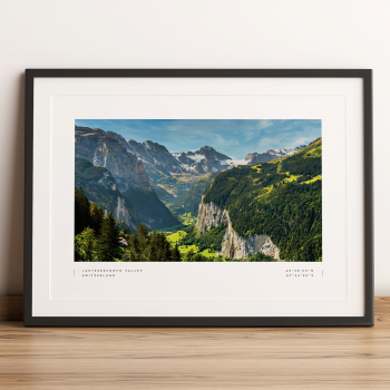 Lauterbrunnen Valley Coordinates Poster Print Wall Art