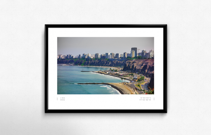 Lima Coordinates Poster Print Wall Art