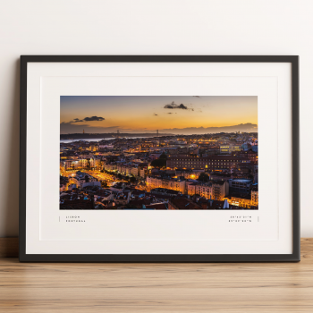 Lisbon Coordinates Poster Print Wall Art