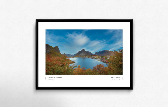 Lofoten Islands Coordinates Poster Print Wall Art
