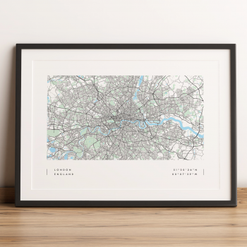London Coordinates Map Poster Print Wall Art
