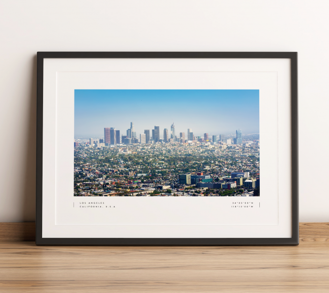 Los Angeles Coordinates Poster Print Wall Art