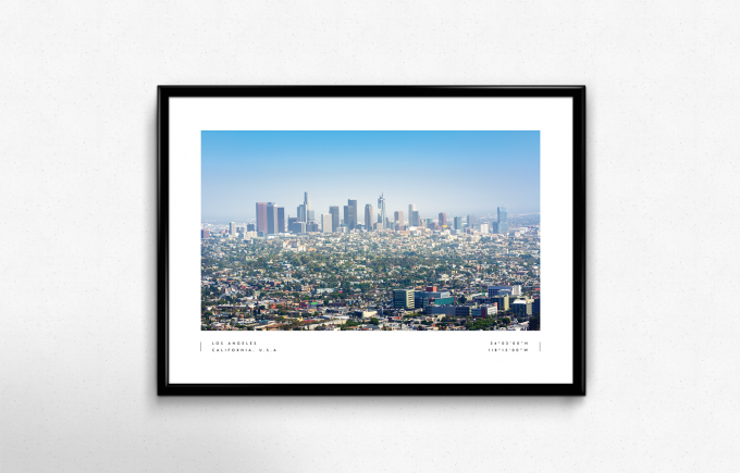 Los Angeles Coordinates Poster Print Wall Art