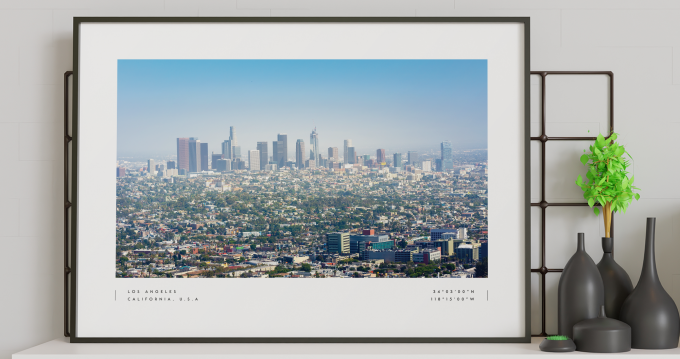 Los Angeles Coordinates Poster Print Wall Art