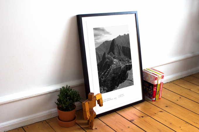 Machu Picchu Coordinates Poster Print Wall Art