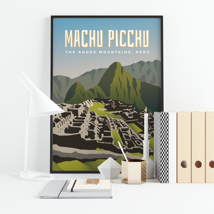 Machu Picchu Poster Print Wall Art