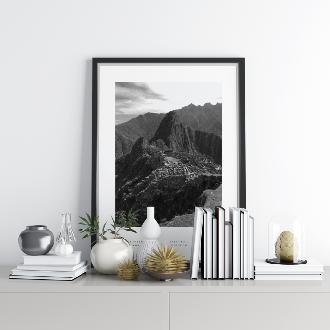 Machu Picchu Coordinates Poster Print Wall Art