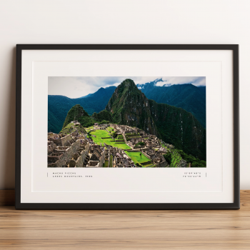 Machu Picchu Coordinates Poster Print Wall Art