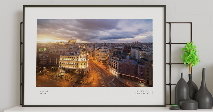 Madrid Coordinates Poster Print Wall Art