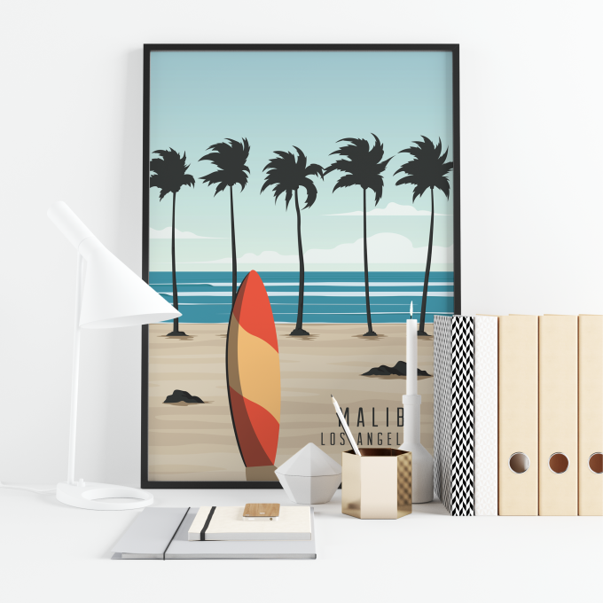 Malibu Poster Print Wall Art