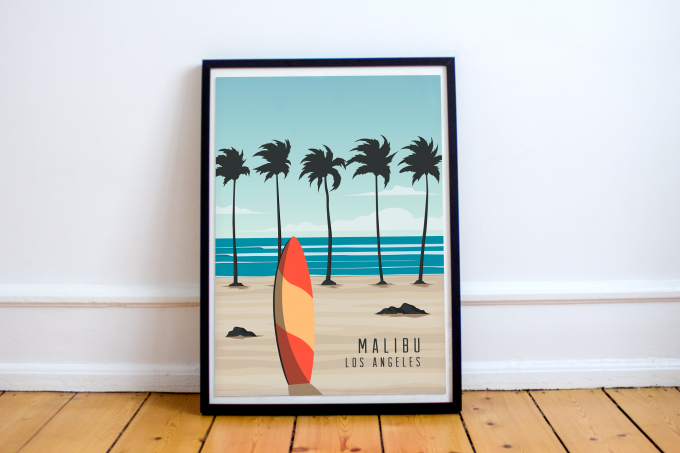 Malibu Poster Print Wall Art