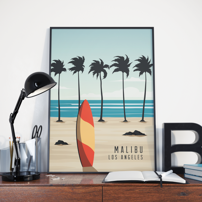 Malibu Poster Print Wall Art