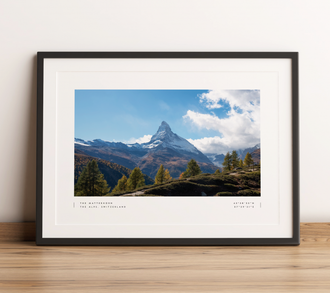 Matterhorn Coordinates Poster Print Wall Art