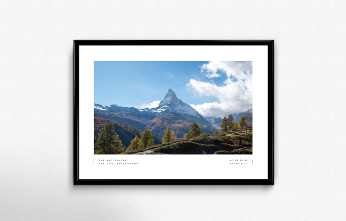 Matterhorn Coordinates Poster Print Wall Art
