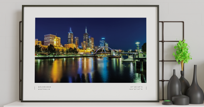 Melbourne Coordinates Poster Print Wall Art