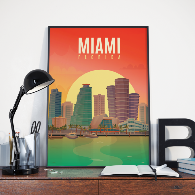 Miami Poster Print Wall Art