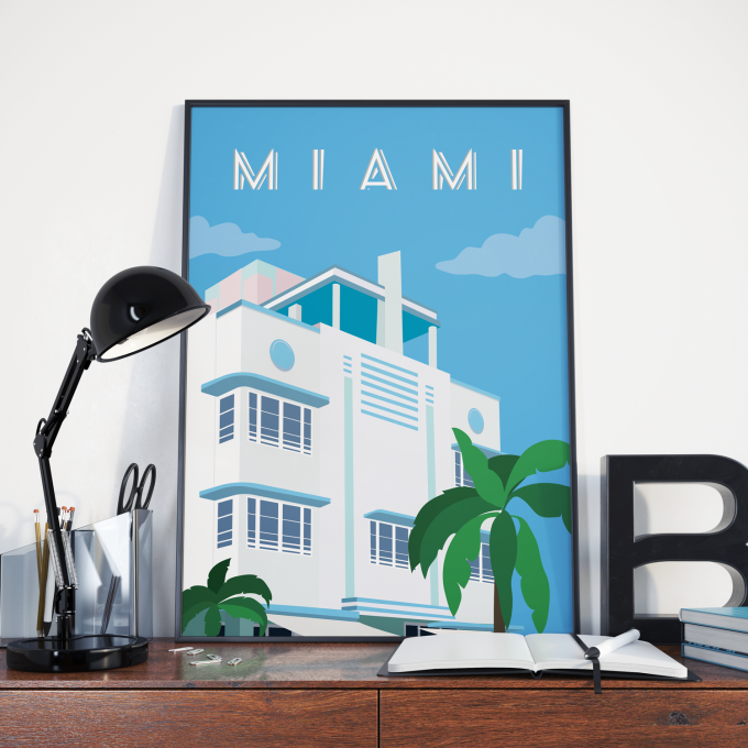 Miami Poster Print Wall Art