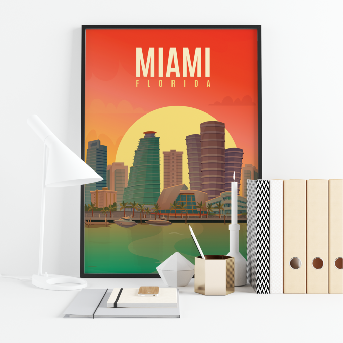 Miami Poster Print Wall Art