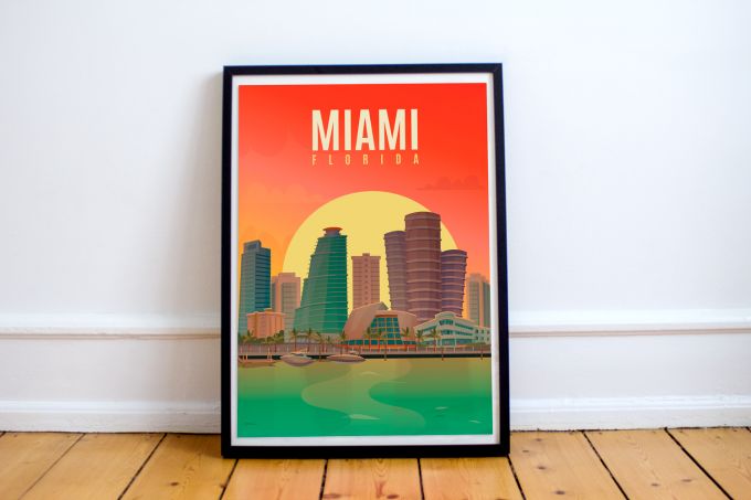 Miami Poster Print Wall Art