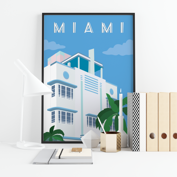 Miami Poster Print Wall Art