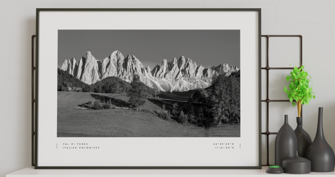 Dolomites Coordinates Poster Print Wall Art