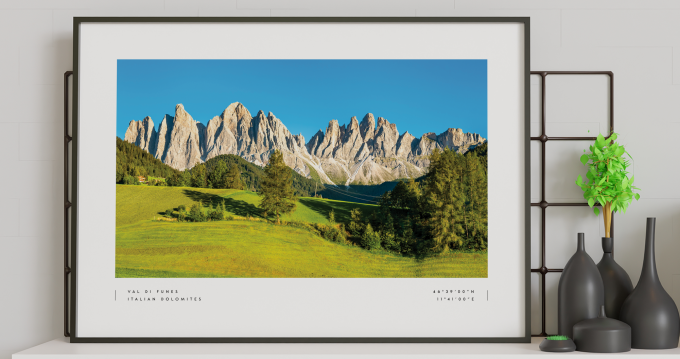 Dolomites Coordinates Poster Print Wall Art