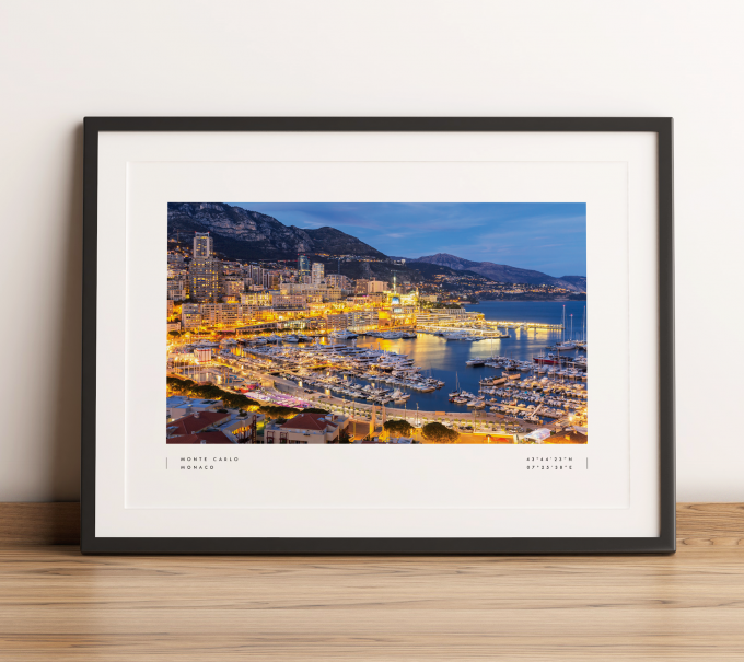 Monaco Coordinates Poster Print Wall Art