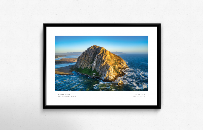 Morro Rock Coordinates Poster Print Wall Art