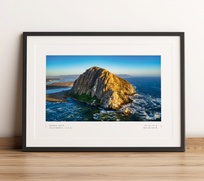 Morro Rock Coordinates Poster Print Wall Art