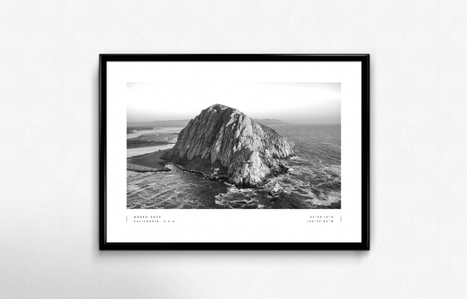 Morro Rock Coordinates Poster Print Wall Art