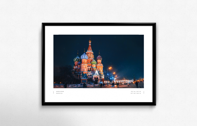 Moscow Coordinates Poster Print Wall Art