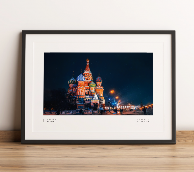 Moscow Coordinates Poster Print Wall Art