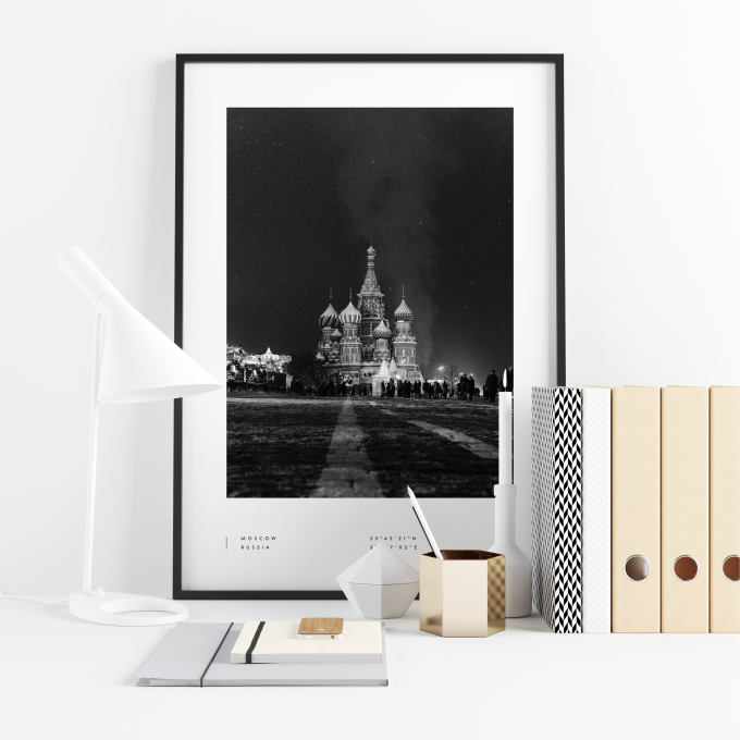 Moscow Coordinates Poster Print Wall Art