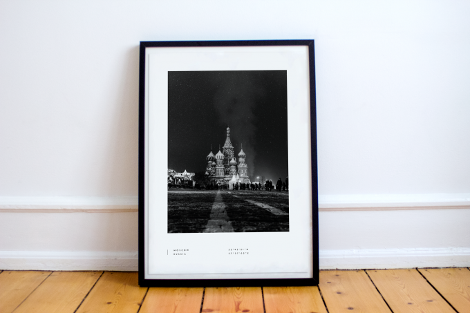 Moscow Coordinates Poster Print Wall Art