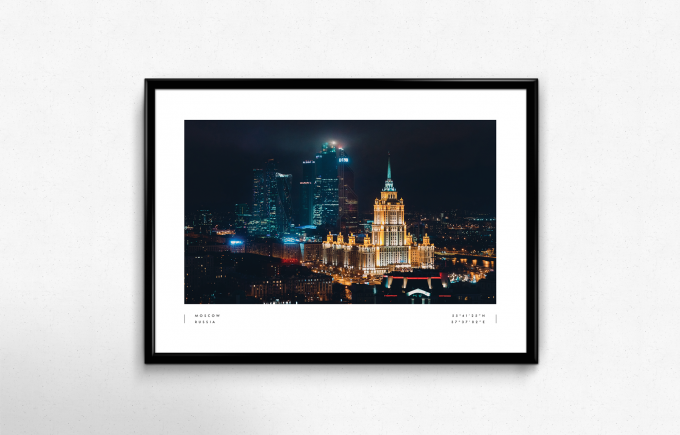 Moscow Coordinates Poster Print Wall Art