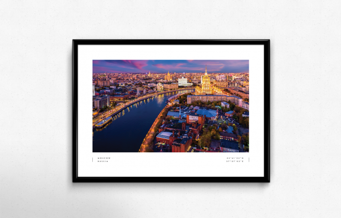 Moscow Coordinates Poster Print Wall Art