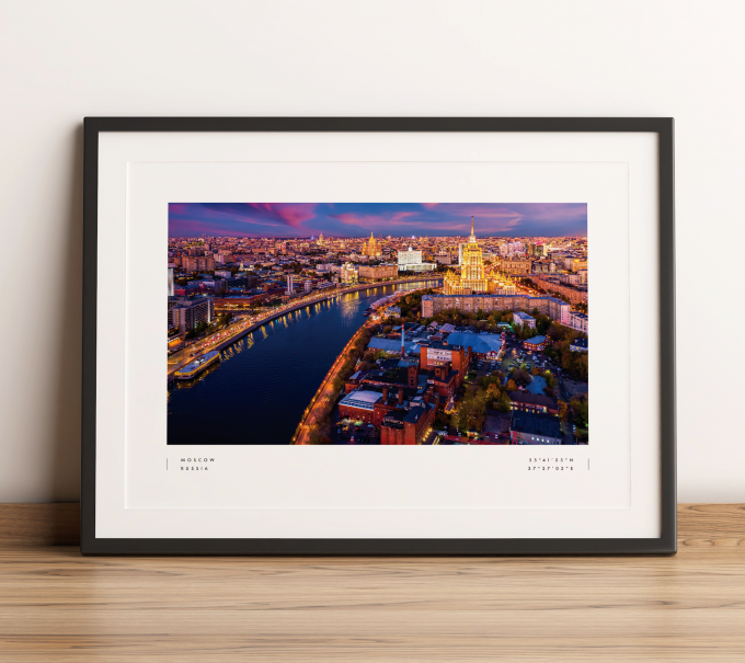 Moscow Coordinates Poster Print Wall Art