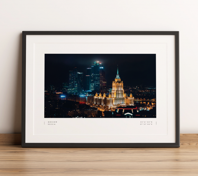 Moscow Coordinates Poster Print Wall Art