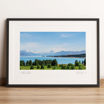 Mount Cook Coordinates Poster Print Wall Art