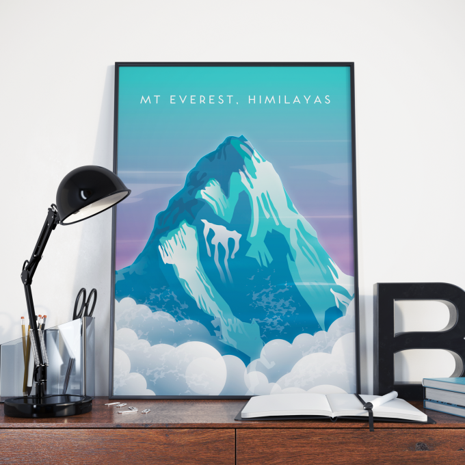 Mount Everest Poster Print Wall Art