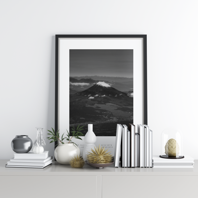 Mount Fuji Coordinates Poster Print Wall Art