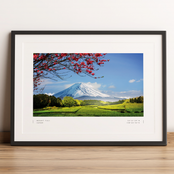 Mount Fuji Coordinates Poster Print Wall Art