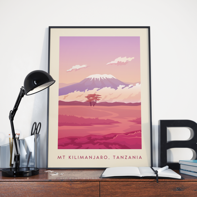 Mount Kilimanjaro Poster Print Wall Art