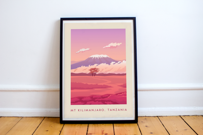 Mount Kilimanjaro Poster Print Wall Art