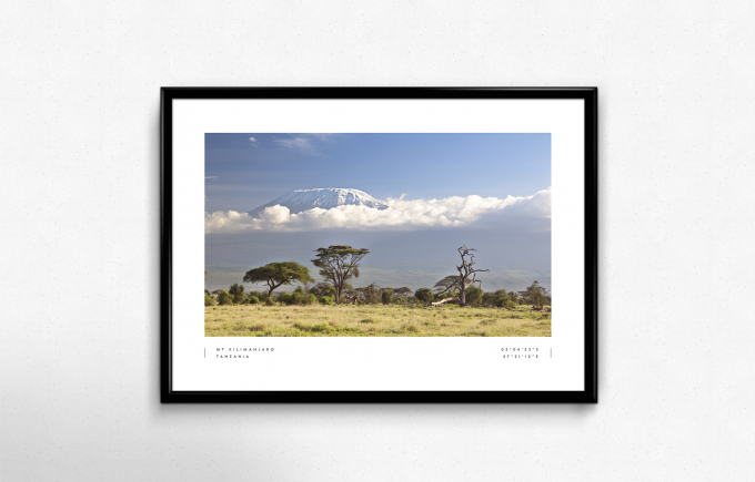 Mount Kilimanjaro Coordinates Poster Print Wall Art