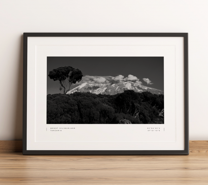 Mount Kilimanjaro Coordinates Poster Print Wall Art