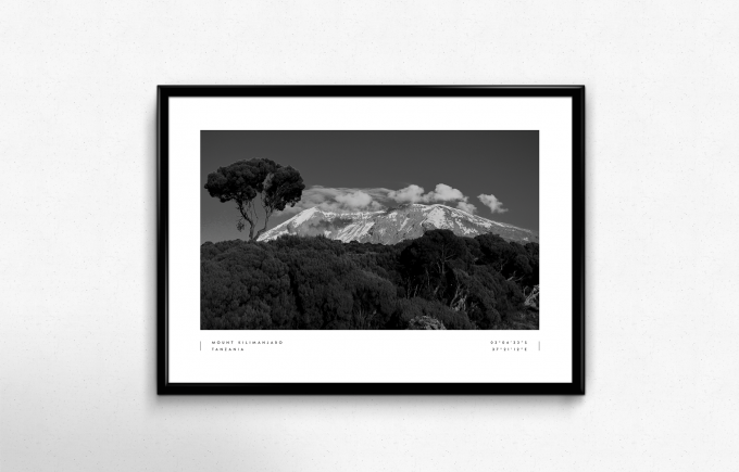 Mount Kilimanjaro Coordinates Poster Print Wall Art