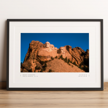 Mount Rushmore Coordinates Poster Print Wall Art