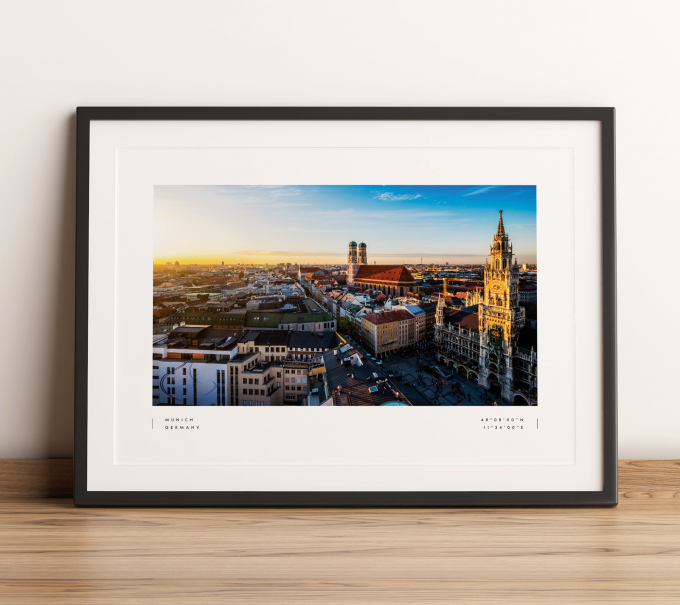 Munich Coordinates Poster Print Wall Art