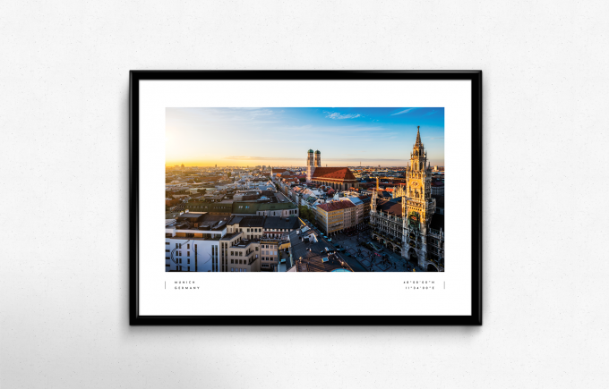 Munich Coordinates Poster Print Wall Art